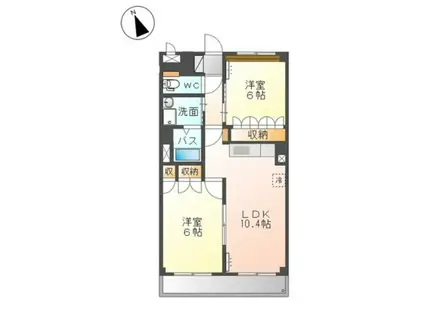 サンライズ・ガーデン(2LDK/3階)の間取り写真