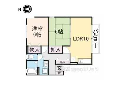 アネシスC(2LDK/1階)の間取り写真