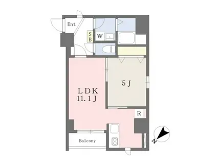 ミリアビタNO.39(1LDK/8階)の間取り写真