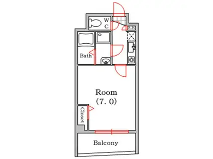 第IIマンションアトラス(1K/7階)の間取り写真