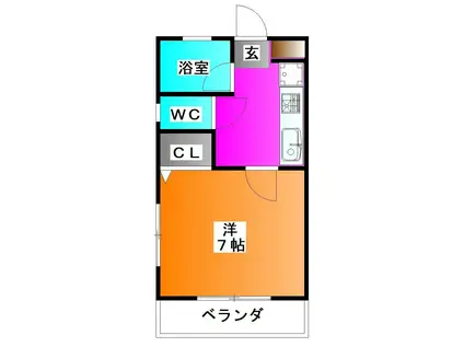 グランデ志茂II(1K/1階)の間取り写真