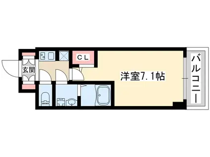 エムレジデンス新大阪ガーデン(1K/8階)の間取り写真