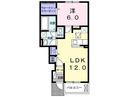 エストベール(1LDK/1階)の間取り写真