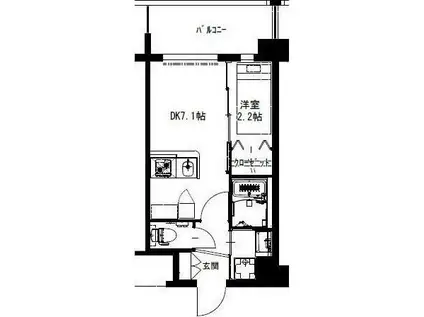 YSP八幡(1DK/8階)の間取り写真