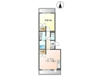 アムレットリーベ(1LDK/2階)の間取り写真