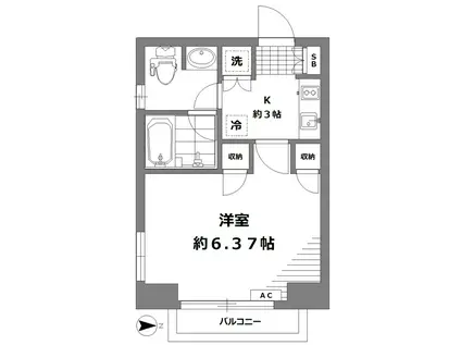 L-GRAZIA 東高円寺(1K/8階)の間取り写真