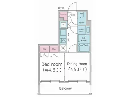 パークフラッツ渋谷代官山(1DK/7階)の間取り写真