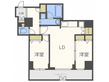 レジディア大通公園(2LDK/6階)の間取り写真