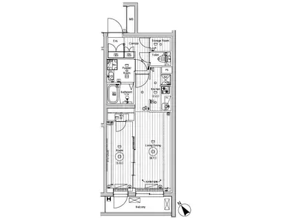 メイクスWアート小村井(1LDK/2階)の間取り写真