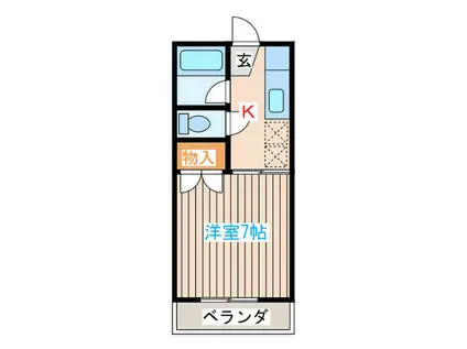 コーポアザレア(1K/2階)の間取り写真