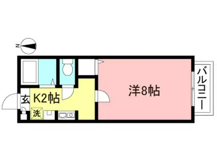 パルソレイユ(1K/2階)の間取り写真