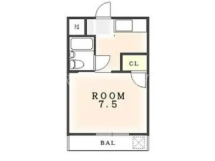 コーポ山本 (1K/3階)の間取り写真