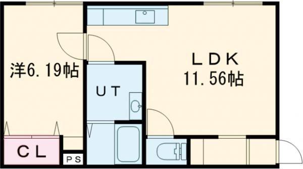 SIDE GATE(1LDK/1階)の間取り写真