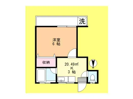 第三コーポ(1K/2階)の間取り写真