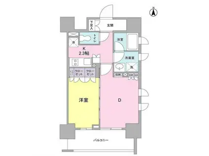 スタイリオ蒲田(1LDK/13階)の間取り写真