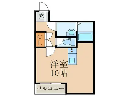 ブエナカーサ県立大前I(ワンルーム/1階)の間取り写真