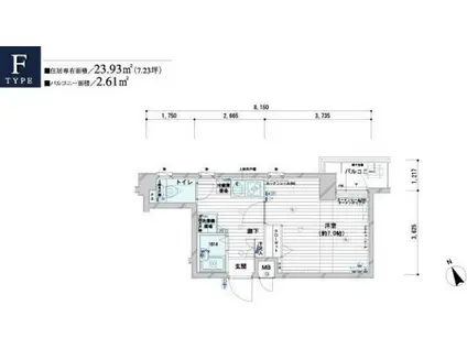 メインステージ野方駅前(1K/5階)の間取り写真