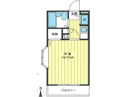 アメニティ・93(1K/6階)の間取り写真