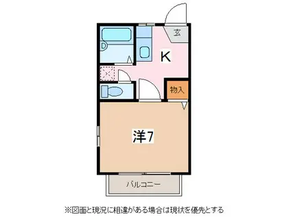 フレグランス・旭(1K/2階)の間取り写真