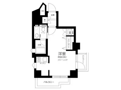 コンシェリアR四谷(ワンルーム/6階)の間取り写真