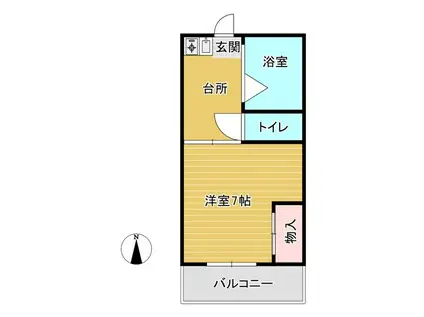 パークハウスコーワB(1K/1階)の間取り写真