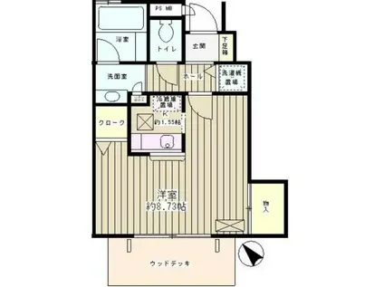 ESPOIR PIO妙典(1K/1階)の間取り写真