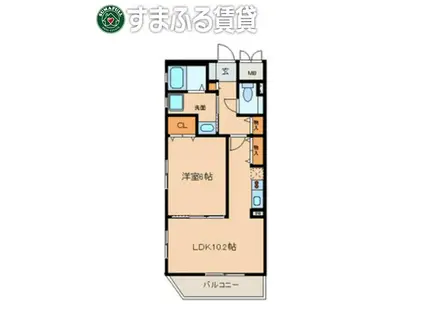 EMERAUDE(1LDK/1階)の間取り写真