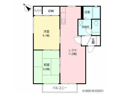 サンライズIII(2LDK/2階)の間取り写真