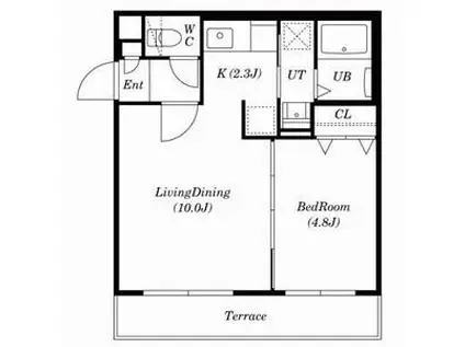 センティール大谷地(1LDK/1階)の間取り写真