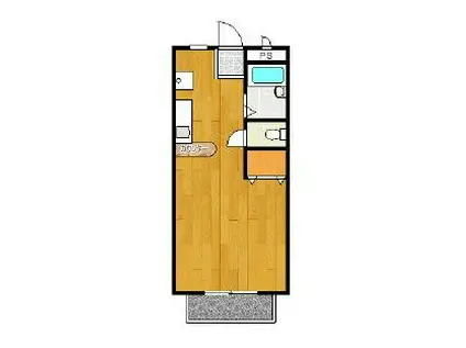 クレセントリヴェール(ワンルーム/1階)の間取り写真