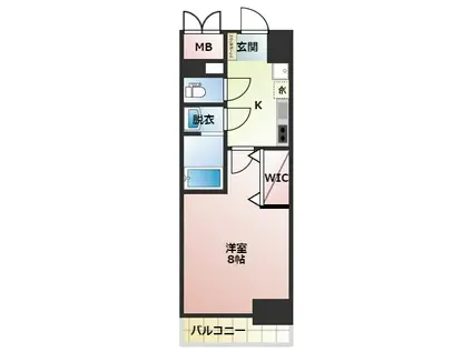 LUXE難波南(1K/15階)の間取り写真