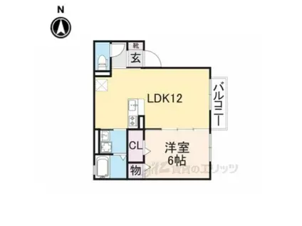 コージーコート八木D(1LDK/2階)の間取り写真