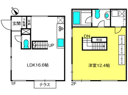 SUCCEED GARDEN E(1LDK/2階)の間取り写真