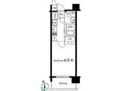 レックス海岸通レジデンス(1K/4階)の間取り写真