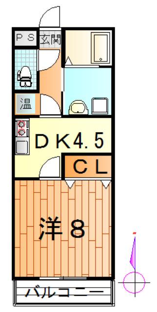 ガーデンヒルズ小白川(1DK/3階)の間取り写真