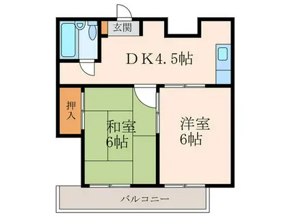 メゾン松村(2DK/3階)の間取り写真