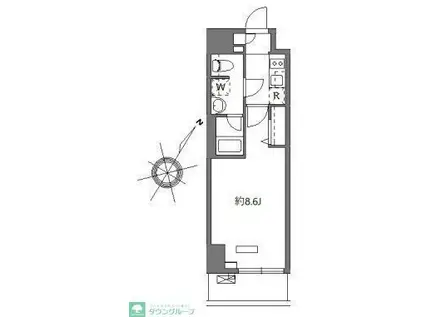 ソラステージ金町(1K/2階)の間取り写真