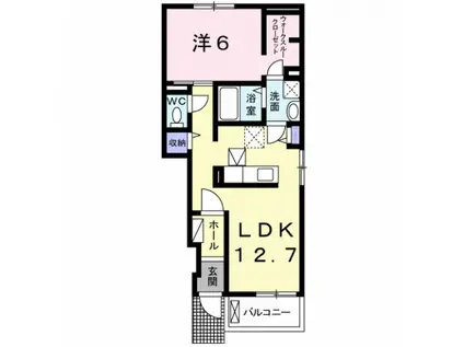 プライムレジェンド(1LDK/1階)の間取り写真