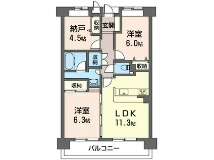 Nレジデンス(2SLDK/4階)の間取り写真