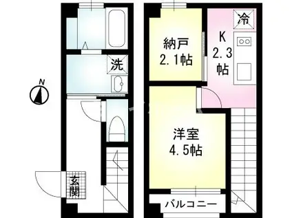 LUMIERE南品川A(1SK/1階)の間取り写真