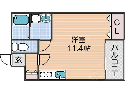 ルーチェ御崎(ワンルーム/1階)の間取り写真