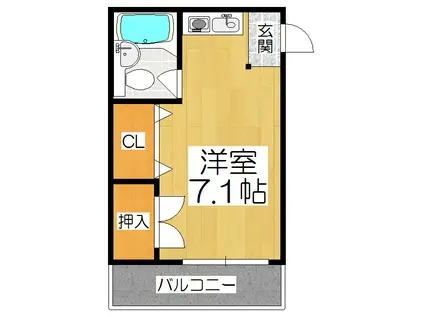 アースコート四ノ宮(ワンルーム/3階)の間取り写真