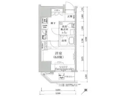 ルフレプレミアム川崎(1K/5階)の間取り写真