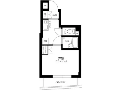 ヴェルステージ蒲田(1K/4階)の間取り写真