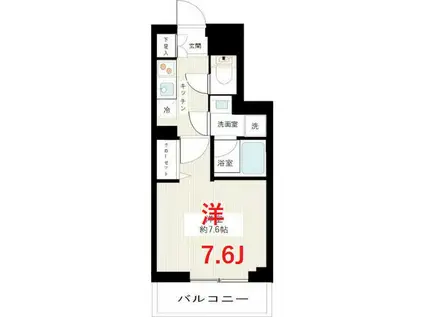 アルコバレーノ羽田(1K/3階)の間取り写真