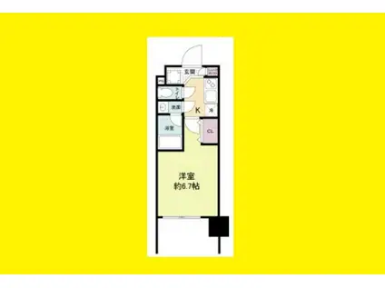 レジディア新大阪(1K/9階)の間取り写真