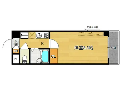 富士ラビット七条館(1K/5階)の間取り写真