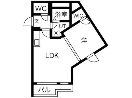KINOMORI代々木上原(1LDK/2階)の間取り写真