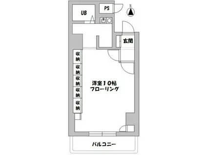 エルム菊川(ワンルーム/6階)の間取り写真
