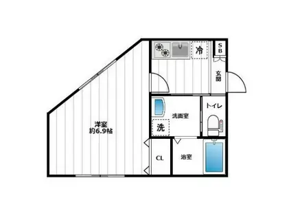 CASA RIO(1K/1階)の間取り写真